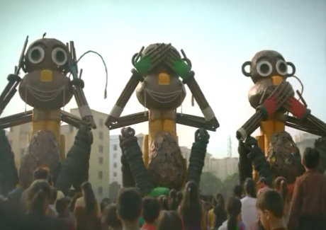 Gandhiji's three monkeys make an appearance for Tang