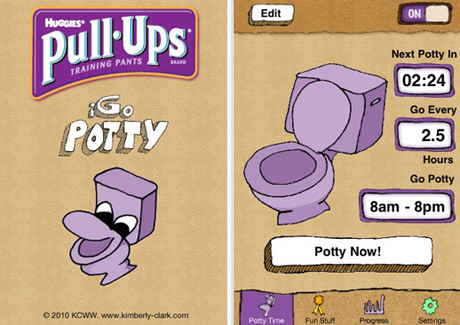 Pull-Ups training pants creates potty training app