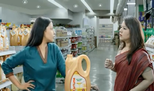 Fortune rice bran oil underlines 100 pc, health propositions