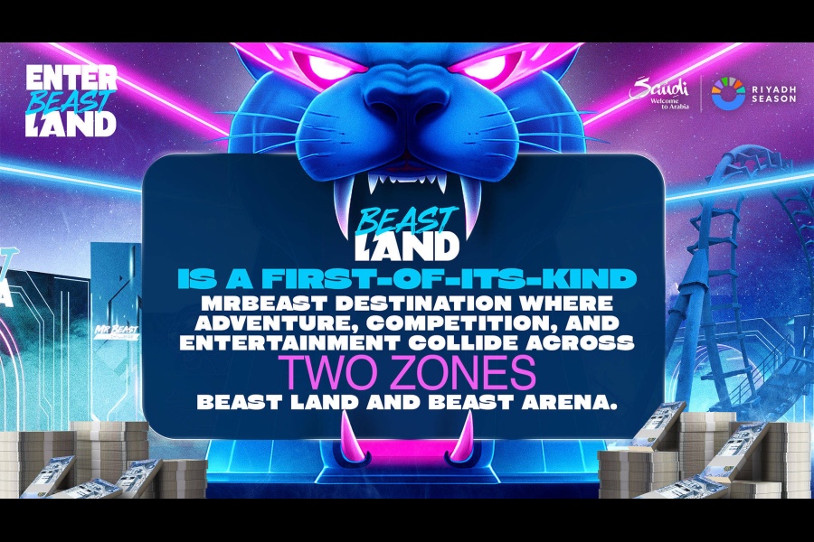What is MrBeast’s latest Beast Land, a theme park in the heart of Saudi Arabia?